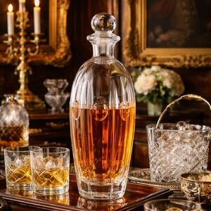 Elegant Crystal Decanter Set - Clear
